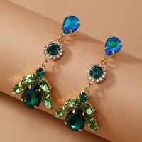 Wholesale Jewelry Lady Geometric Alloy Artificial Diamond Inlay Drop Earrings sku image 2