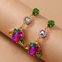 Wholesale Jewelry Lady Geometric Alloy Artificial Diamond Inlay Drop Earrings sku image 4