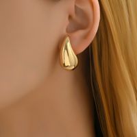 1 Pair Basic Water Droplets Plating Arylic 18k Gold Plated Ear Studs main image 8