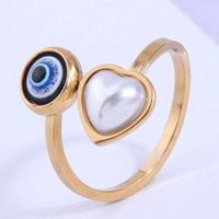 Wholesale Classic Style Devil's Eye Stainless Steel Plating Gold Plated Open Rings sku image 20