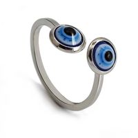 Wholesale Classic Style Devil's Eye Stainless Steel Plating Gold Plated Open Rings sku image 3