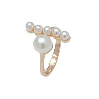 Wholesale Jewelry Elegant Pearl Alloy Gold Plated Asymmetrical Rings main image 5