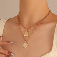 Vintage Style Simple Style Devil's Eye Alloy 14k Gold Plated Women's Pendant Necklace main image 6