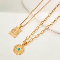 Vintage Style Simple Style Devil's Eye Alloy 14k Gold Plated Women's Pendant Necklace main image 4