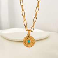 Vintage Style Simple Style Devil's Eye Alloy 14k Gold Plated Women's Pendant Necklace main image 2
