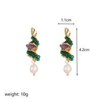 1 Pair Elegant Shiny The Answer Pearl Plating Inlay Copper Crystal 18k Gold Plated Drop Earrings sku image 1
