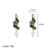 1 Paire Élégant Brillant La Réponse Perle Placage Incruster Le Cuivre Cristal Plaqué Or 18k Boucles D'oreilles sku image 1