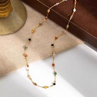 Simple Style Color Block 304 Stainless Steel 18K Gold Plated Necklace In Bulk main image 1