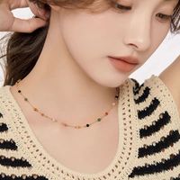 Simple Style Color Block 304 Stainless Steel 18K Gold Plated Necklace In Bulk main image 3