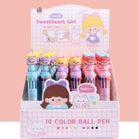 New Korean Style Strawberry Rabbit Ten-color Ballpoint Pen Student Cute Cartoon Multi-color Journal Pen Color Press Oil Pen sku image 22
