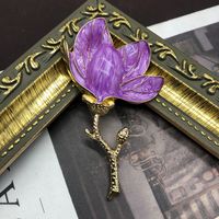 Retro Roman Style Flower Alloy Plating Women's Brooches 1 Piece main image 3