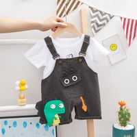 Casual Animal Cartoon Cotton Boys Clothing Sets sku image 4