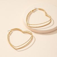 1 Pair Elegant Lady Heart Shape Plating Hollow Out Alloy 14k Gold Plated Earrings main image 5