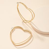 1 Pair Elegant Lady Heart Shape Plating Hollow Out Alloy 14k Gold Plated Earrings main image 4