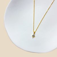 Simple Style Roman Style Letter Fruit Stainless Steel Copper Plating Inlay Zircon White Gold Plated Gold Plated Pendant Necklace sku image 4