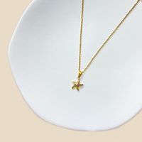 Simple Style Roman Style Letter Fruit Stainless Steel Copper Plating Inlay Zircon White Gold Plated Gold Plated Pendant Necklace sku image 1