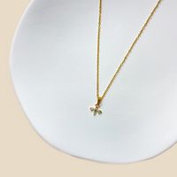 Simple Style Roman Style Letter Fruit Stainless Steel Copper Plating Inlay Zircon White Gold Plated Gold Plated Pendant Necklace sku image 5