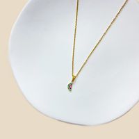 Simple Style Roman Style Letter Fruit Stainless Steel Copper Plating Inlay Zircon White Gold Plated Gold Plated Pendant Necklace sku image 2