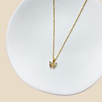 Simple Style Roman Style Letter Fruit Stainless Steel Copper Plating Inlay Zircon White Gold Plated Gold Plated Pendant Necklace sku image 9