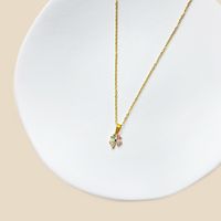 Simple Style Roman Style Letter Fruit Stainless Steel Copper Plating Inlay Zircon White Gold Plated Gold Plated Pendant Necklace sku image 10