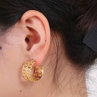1 Pair Bridal Shiny C Shape Plating Stainless Steel 18K Gold Plated Ear Studs main image 6