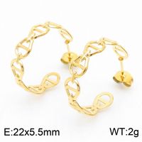 1 Pair Bridal Shiny C Shape Plating Stainless Steel 18K Gold Plated Ear Studs sku image 6