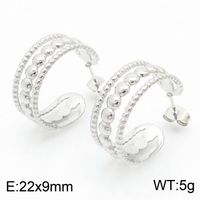 1 Pair Bridal Shiny C Shape Plating Stainless Steel 18K Gold Plated Ear Studs sku image 3