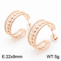1 Pair Bridal Shiny C Shape Plating Stainless Steel 18K Gold Plated Ear Studs sku image 10