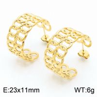 1 Pair Bridal Shiny C Shape Plating Stainless Steel 18K Gold Plated Ear Studs sku image 8