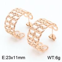 1 Pair Bridal Shiny C Shape Plating Stainless Steel 18K Gold Plated Ear Studs sku image 11