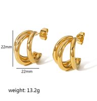 1 Pair Simple Style U Shape Plating 304 Stainless Steel 18K Gold Plated Ear Studs sku image 14