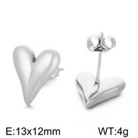 1 Pair Bridal Shiny Heart Shape Plating Stainless Steel 18K Gold Plated Drop Earrings Ear Studs sku image 1