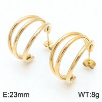 1 Pair Bridal Shiny C Shape Plating Stainless Steel 18K Gold Plated Ear Studs sku image 4