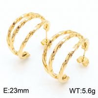 1 Pair Bridal Shiny C Shape Plating Stainless Steel 18K Gold Plated Ear Studs sku image 4