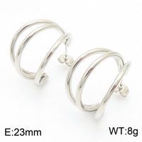 1 Pair Bridal Shiny C Shape Plating Stainless Steel 18K Gold Plated Ear Studs sku image 2