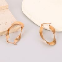 1 Pair Streetwear Shiny Irregular Plating Stainless Steel 18K Gold Plated Hoop Earrings main image 8