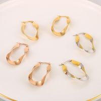1 Pair Streetwear Shiny Irregular Plating Stainless Steel 18K Gold Plated Hoop Earrings main image 1