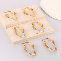 1 Pair Streetwear Shiny Irregular Plating Stainless Steel 18K Gold Plated Hoop Earrings main image 2