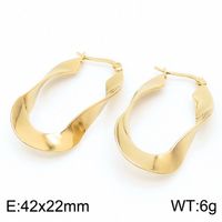 1 Pair Streetwear Shiny Irregular Plating Stainless Steel 18K Gold Plated Hoop Earrings sku image 2