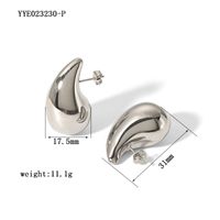 1 Pair Simple Style Water Droplets Plating 304 Stainless Steel 18K Gold Plated Ear Studs sku image 1