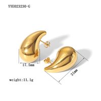 1 Pair Simple Style Water Droplets Plating 304 Stainless Steel 18K Gold Plated Ear Studs sku image 2