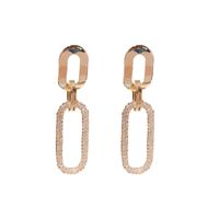 1 Pair Lady Glittery Plating Inlay Alloy Copper Alloy Rhinestones Gold Plated Drop Earrings main image 4