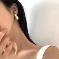 1 Pair Simple Style Solid Color Plating CCB 18K Gold Plated Ear Studs main image 3