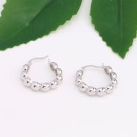 1 Pair Simple Style Round Solid Color Plating Sterling Silver Earrings main image 4