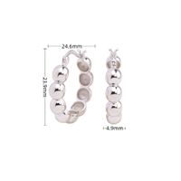 1 Pair Simple Style Round Solid Color Plating Sterling Silver Earrings sku image 1