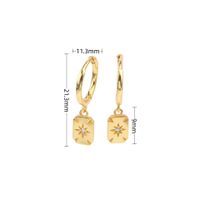 1 Pair Ig Style Star Rectangle Plating Inlay Sterling Silver Zircon White Gold Plated Gold Plated Drop Earrings sku image 2