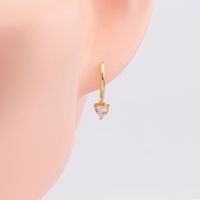 1 Pair Ig Style Shiny Heart Shape Plating Inlay Sterling Silver Zircon White Gold Plated Gold Plated Drop Earrings main image 3