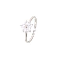 Sweet Simple Style Flower Stainless Steel Plating Inlay Zircon White Gold Plated Gold Plated Rings sku image 13
