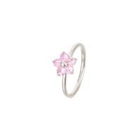 Sweet Simple Style Flower Stainless Steel Plating Inlay Zircon White Gold Plated Gold Plated Rings sku image 18