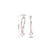 1 Pair Simple Style Round Plating Inlay Sterling Silver Artificial Pearls White Gold Plated Gold Plated Drop Earrings sku image 1